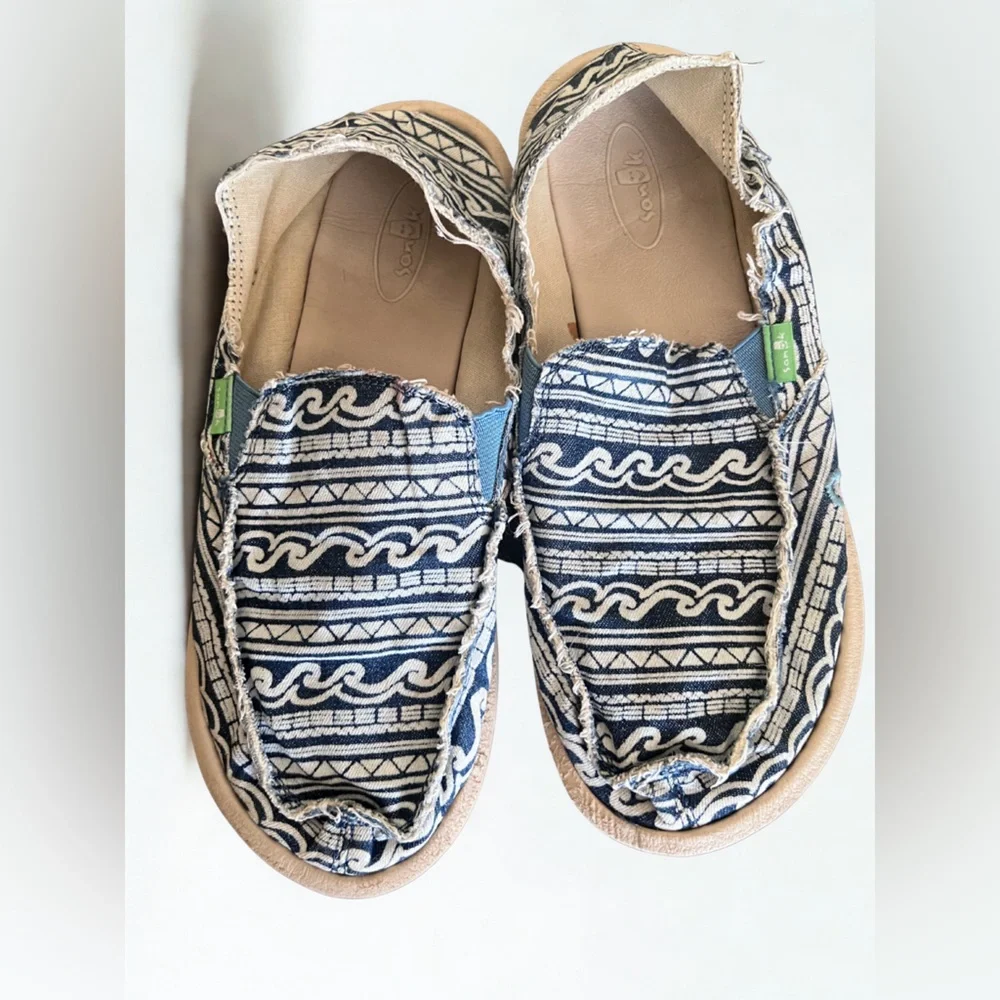 Sanuk Blue Moccasins Casual Slip-On Shoes